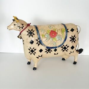 Jim Shore Quilted/Floral Cow Figurine
